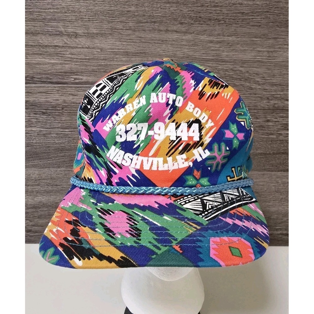 Mens Vintange Baseball Cap 80s 90s Advertising Hat Snapback Bold Aztec Nashville